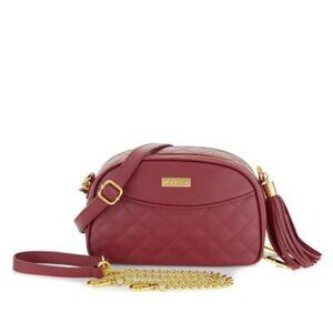 JOY & IMAN Quilted Leather Crossbody Bag NWD